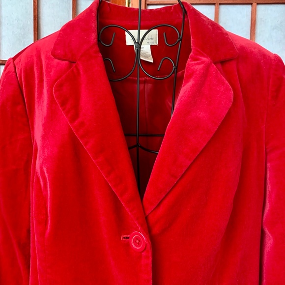 Studio Works Vintage Petite Cherry Velvety Blazer - Picture 2 of 7